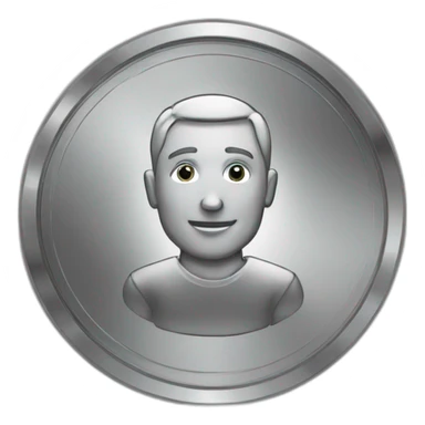 Coin with man sticker
