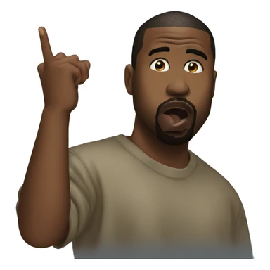 Kanye west with finger on his mouth sticker