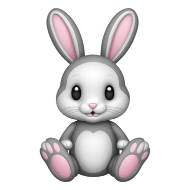 Emoji pour twitch d'une peluche lapin squelette noir faisant signe de la patte avec le texte:"Hi !" sticker