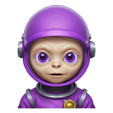 Neon purple gollum with a space helmet on sticker