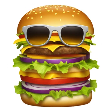 Cheeseburger with sunglasses sticker