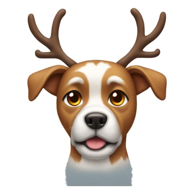 Dog wearing reindeer ears sticker