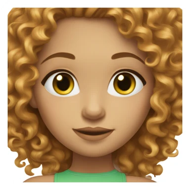 lightskin girl with honey brown curly hair wit green eyes with lashes sticker