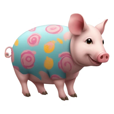 Graffiti patterns on a pig armadillo  sticker