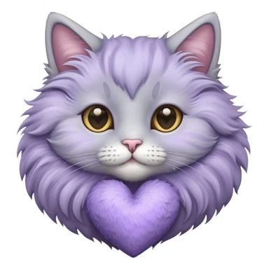 Cat and Lavender heart sticker