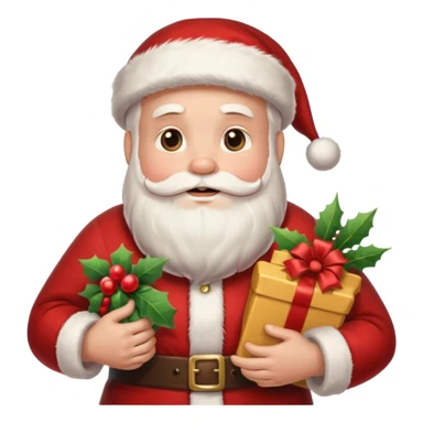 santa holding bundle sticker