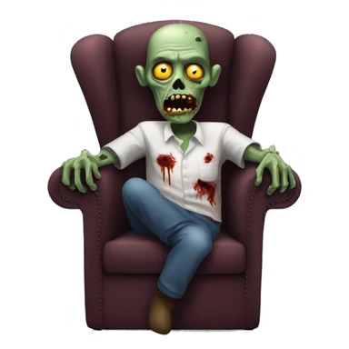 zombie in armchair sticker