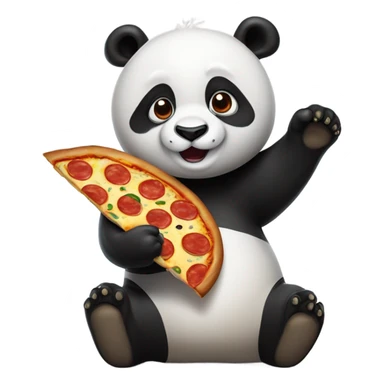 panda eating pizza sticker