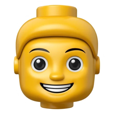 lego minifigure head, yellow, smiling sticker
