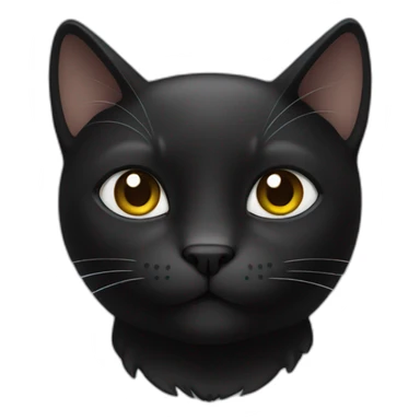 Black cat with white chest sticker