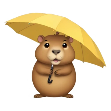 Capybara with an umbrella sticker