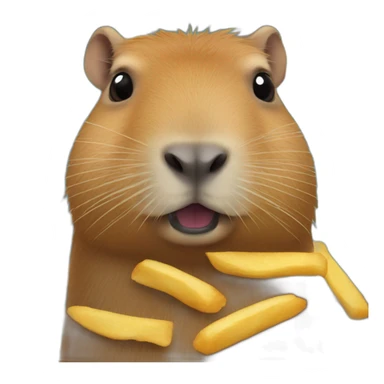 capybara-eat-Frenchfries sticker