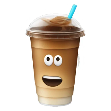 iced-coffee cup with a flat lid sticker