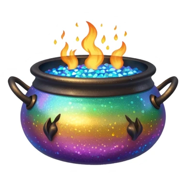 glitter cauldron sticker