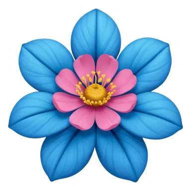 Flor azul vibrante tipo rosa sticker
