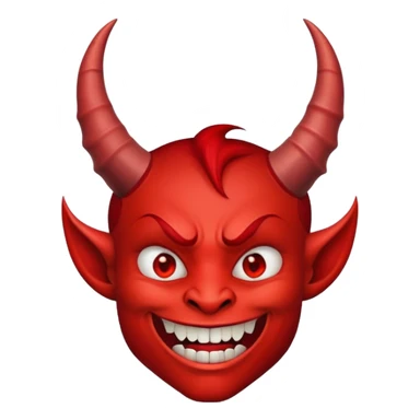 mischievous face with devil horns and smirk sticker