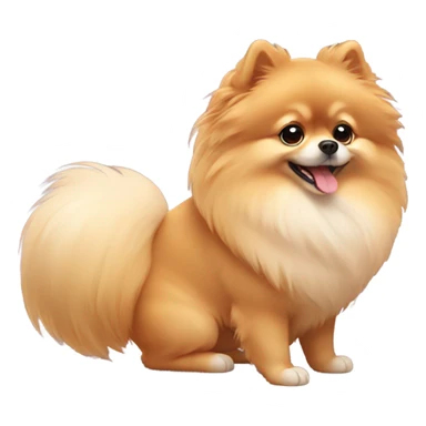 cute Pomeranian stretching sticker