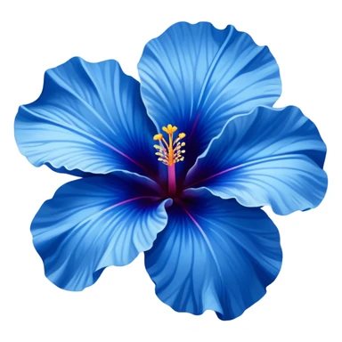 Blue hibiscus flower sticker