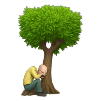 Walter white biting a tree sticker