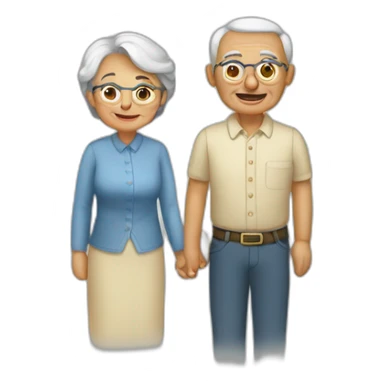 pareja de ancianos sticker