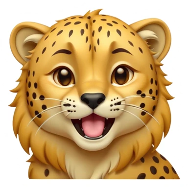 Cinematic Cute Yawning Cheetah Portrait Emoji, Head tilted slightly with a dramatic, wide-open yawn, showcasing a soft, sleek golden Fur with distinctive spots and floppy ears slightly drooping, round amber eyes barely open in drowsy contentment, Simplified yet irresistibly adorable features, highly detailed, glowing with a soft, cozy glow, high shine, relaxed yet expressive, stylized with a touch of savannah whimsy, bright and endearing, soft glowing outline, capturing the essence of a sleepy yet affectionate cheetah, so drowsy it feels like it could stretch right out of the screen and curl up for a nap! sticker