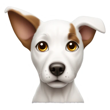 White Puppy with big pointed ears and brown spot on eye sticker