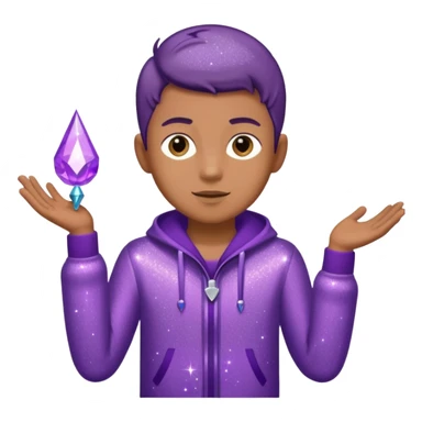 boy supervisor wearing glitter purple glittery clothes sticker