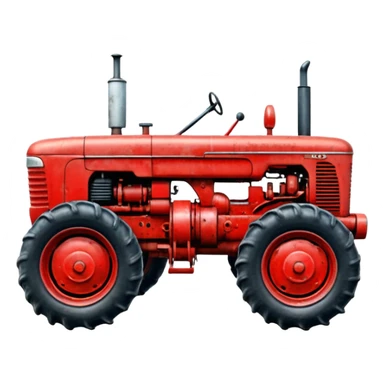 červeny traktor sticker