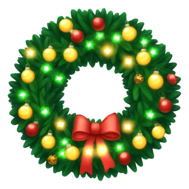 Lighted Christmas wreath sticker