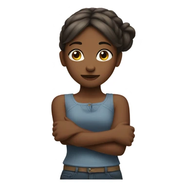 The girl crosses her arms sticker