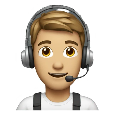 guy with a headset sticker