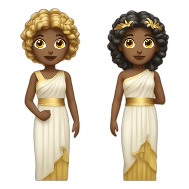 two female greek goddess sticker