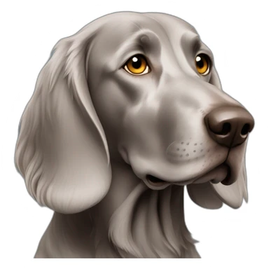 longhair weimaraner profile sticker