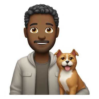 Man with dog and a cat sticker