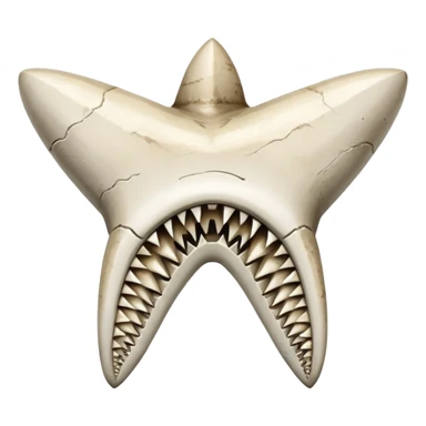 Realistic Shark tooth bone fossil sticker