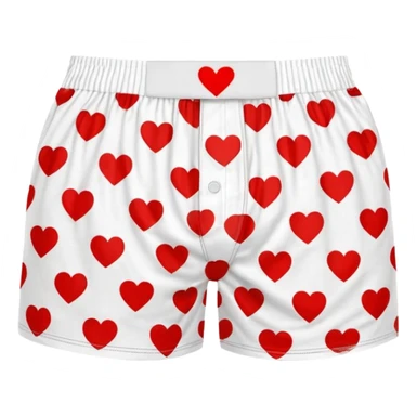 Red heart patterned white pair of boxers sticker