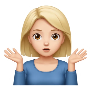 girl shrugging and looking up sticker