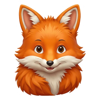 cute face of a fox, very very simple like the lion emoji sticker