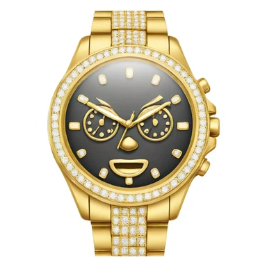 Gold watch with diamonds sticker