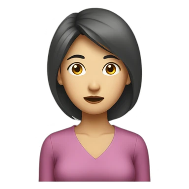 confused asian lady sticker