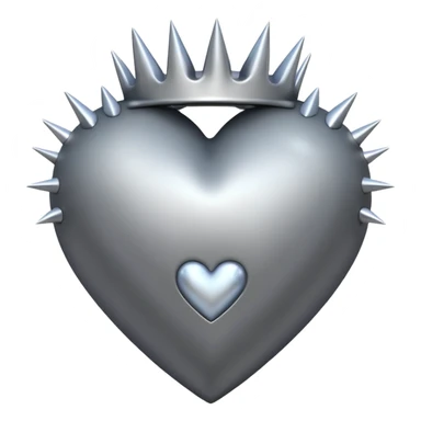 realistic heart with silver spikes sticker