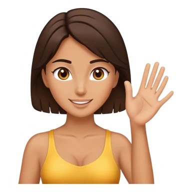 brunette woman high five sticker