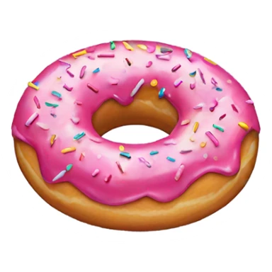 Hint pink donut with glitter and sprinkles  sticker