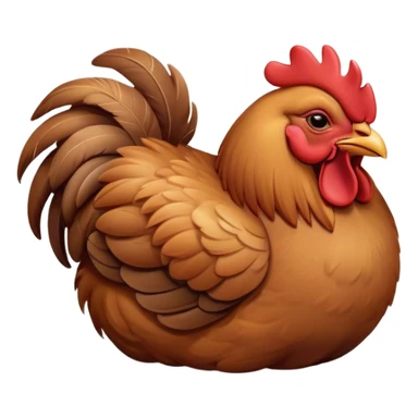 Meme-Worthy Cute Sleeping Brown Rooster Portrait Emoji, Head resting peacefully with a contented smile, showcasing a robust build and a luxuriously soft brown plumage, eyes shut in a serene, restful nap, Simplified yet hilariously adorable features, highly detailed, glowing with a soft, drowsy light, high shine, relaxed and utterly lovable, stylized with an air of playful laziness, bright and heartwarming, soft glowing outline, capturing the essence of a comically sleepy rooster, so meme-worthy it feels like it could instantly become the next viral sensation of adorable slumber! sticker