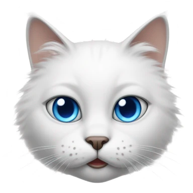 White cat with blue eyes with a fur at the nose and mouth arena sticker