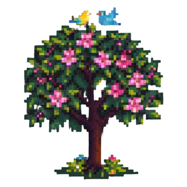 blooming tree with birds sticker