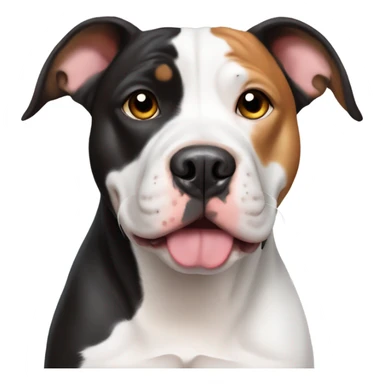 Black and white pitbull with beagle ears sticker
