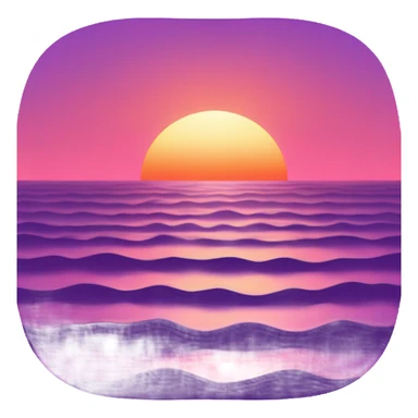 Sunset on beach sticker