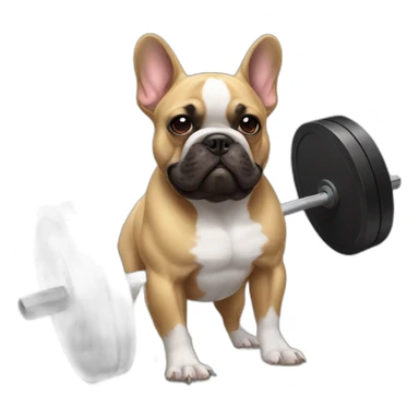 powerlifting french bulldog sticker
