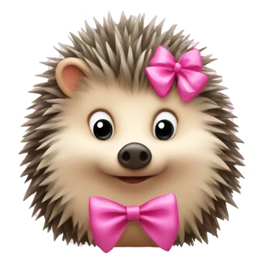 hedgehog with a pink bow sticker